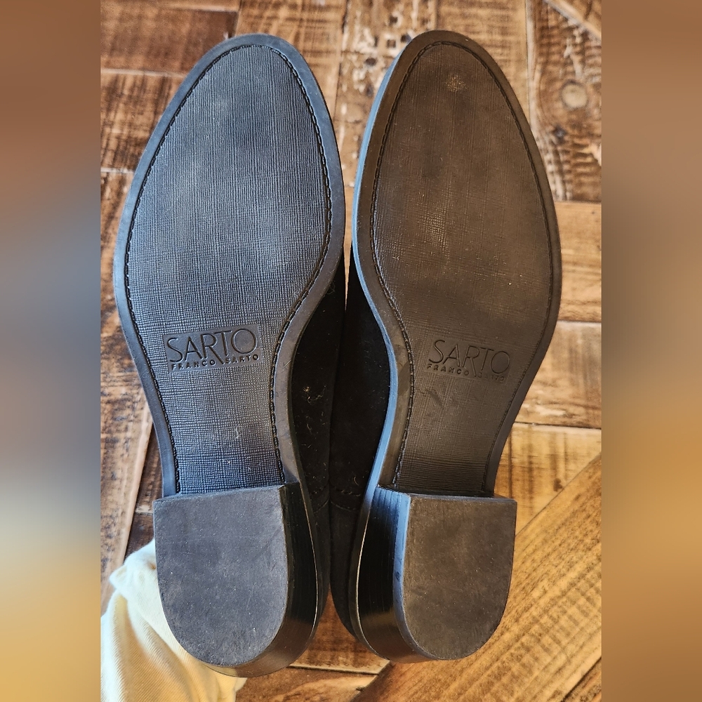 Franco Sarto Black Suede Booties Size 6.5 - Picture 11 of 11